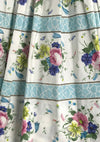 1950s Designer Quality Floral Cotton Dress- New!