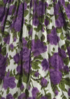 Lovely 1950s Purple Roses Cotton Dress- New!