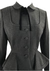 Vintage Couture 1950s Black Textured Wool Lilli Ann Suit - New!