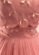 Vintage 1950-1960s Coral Chiffon Dress Ensemble  - New!