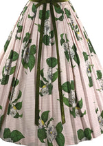 Vintage 1950s Gardenia Novelty Print Cotton Dress - New!