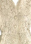 Stunning Vintage 1950s Cream Lace Peplum Jacket - NEW!