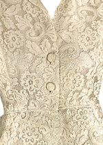 Stunning Vintage 1950s Cream Lace Peplum Jacket - NEW!