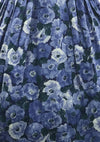 Late 1950s Early 1960s Blue Anemone Print Cotton Dress - New!