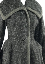 Vintage 1940s Charcoal Flecked Wool Princess Coat  New!