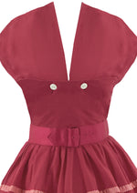 Late 1950s to Early 1960s Watermelon Pink Cotton Dress- NEW!