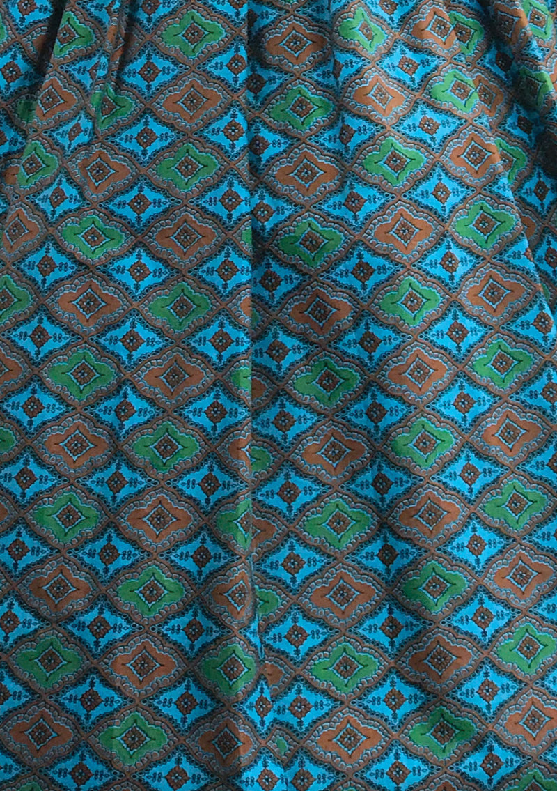 Late 1950s Early 1960s Blue Foulard Print Dress- New!