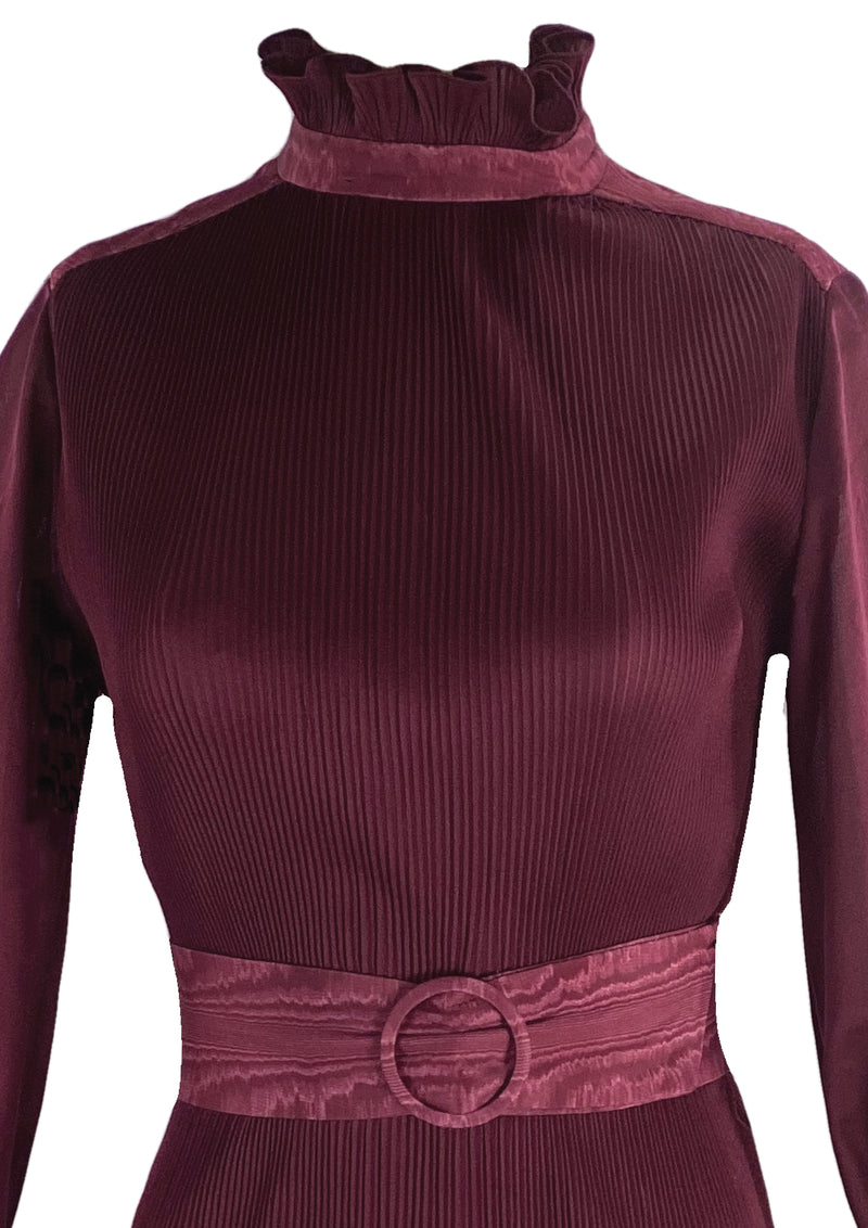 Gorgeous 1970s does 1930s Maroon Dress- New!