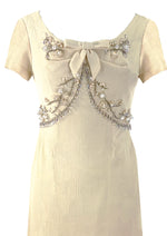 Vintage 1960s Raoul Couture Cream Wiggle Dress- NEW!