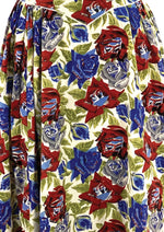 Vintage 1940s Red & Blue Rayon Sundress- New!
