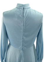 Vintage 1960s Mod Sky Blue Jersey Dress - New!