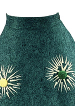 Vintage 1950s Turquoise Flecked Skirt with Starbursts - NEW!
