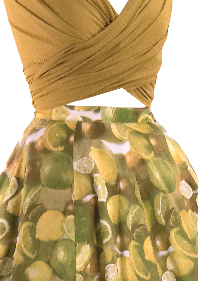 1950s Lemons & Limes Novelty Print Skirt  - New!