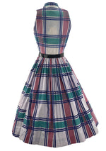 Late 1950s Plaid Cotton Dress by Henry Rosenfeld- New!