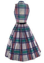 Late 1950s Plaid Cotton Dress by Henry Rosenfeld- New!