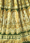 Original 1950s Gold & Green Cotton Grecian Print Dress - New!