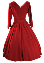 Vintage 1950s Lush Red Velvet Winter Dress - New!