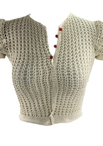 Vintage 1930s Cream Crochet Top Blouse - New!
