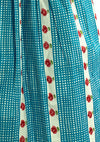 Late 1950s Early 1960s Turquoise & White With Red Roses  - New!