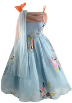 Late 1950s Early 1960s Hand Painted Party Dress Ensemble- New!