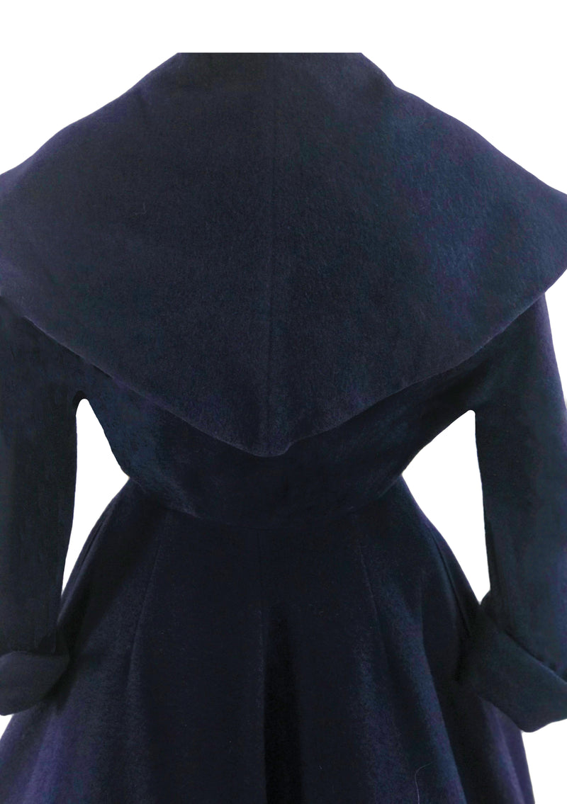 Rare 1950s Navy Blue Lilli Ann Designer Princess Coat- New!