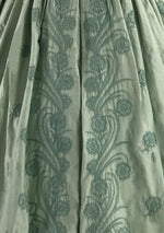 Lovely 1950s Mint Green Cotton Embroidered Dress- New!