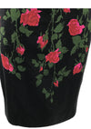 Original 1950s Pink Roses on Black Silk Dress - New!