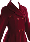 Stunning 1940s Merlot Colour Wool Coat- New!