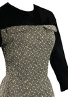 1950s Black and White Wool Designer Wiggle Dress - New!