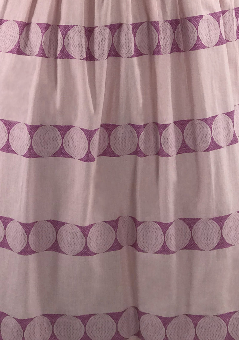 Vintage 1950s Pink & Lilac Embroidered Cotton Dress- New!