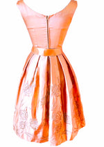 1950's Pink Draped & Embroidered Satin Party Dress - New!