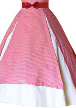 Vintage 1950s Red & White Designer Cotton Dress  - New!