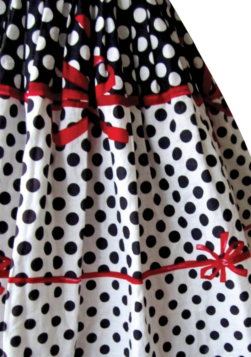 Original 1950s Black, White & Red Cotton Dress - New! (ON HOLD)