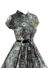 Vintage 1950s Floral Novelty Print Cotton Dress - NEW!