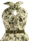 Vintage 1950s Cross-Over Neckline Floral Dress - New!