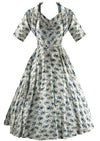1950s Blue Delphinium Print Sundress Ensemble  - New!
