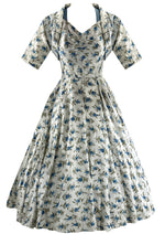1950s Blue Delphinium Print Sundress Ensemble  - New!