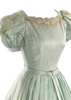 Vintage Deadstock 1950s Mint Green Cotton Dress- New!