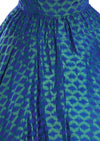 Vintage 1950s Blue Green Designer Dress - New!