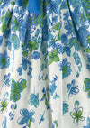 Original 1950's Sky Blue Cascading Floral Print Dress - New!