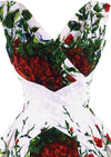 Late 1950s Spectacular Red Floral Print Designer Dress- New!