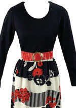 Vintage 1970s Red, White and Black Maxi Dress - NEW!