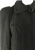 Vintage 1930s Black Wool Boucle Art Deco Coat- New!