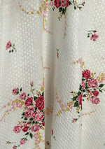 Vintage 1950s Pink Roses Bouquet Pique Dress  - New!
