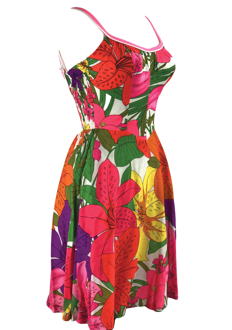 Vintage 1960s De Weese Bright Floral Sundress- New!
