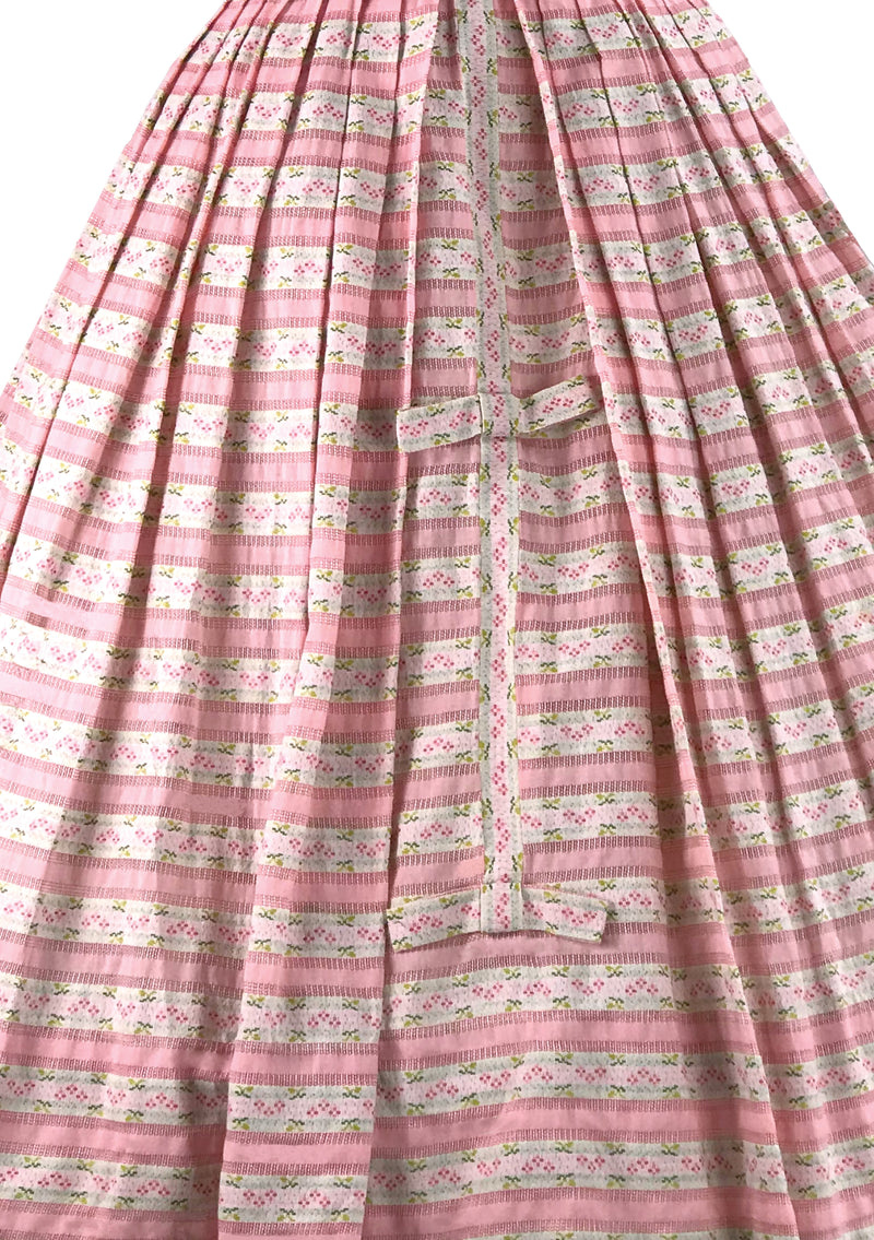 Gorgeous 1950s Pink Cotton Pat Premo Designer Dress- New!