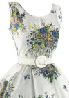 Vintage 1950s 3D Trapunto Floral Bouquet Dress- New!