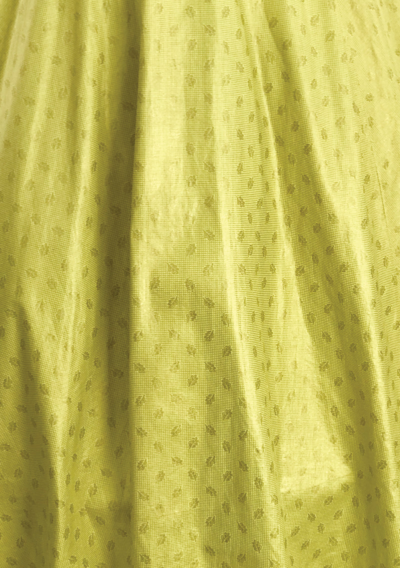 Stunning 1950s Chartreuse Halter Glazed Cotton Dress  - New!