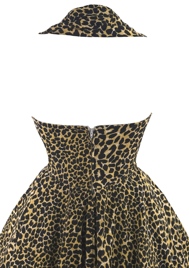 Sensational Wild Cat Cotton Dress 1980s does 1950s- New!