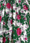 Knockout 1950s Magenta Roses Cotton Dress - New!